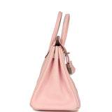 Pre-owned Hermes Birkin 25 Rose Sakura Swift Palladium Hardware