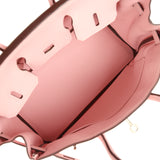 Pre-owned Hermes Birkin 25 Rose Sakura Swift Palladium Hardware