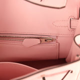 Pre-owned Hermes Birkin 25 Rose Sakura Swift Palladium Hardware