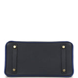 Hermes Special Order (HSS) Birkin 25 Bi-Color Bleu Nuit and Bleu Electric Togo Brushed Gold Hardware