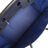 Hermes Special Order (HSS) Birkin 25 Bi-Color Bleu Nuit and Bleu Electric Togo Brushed Gold Hardware