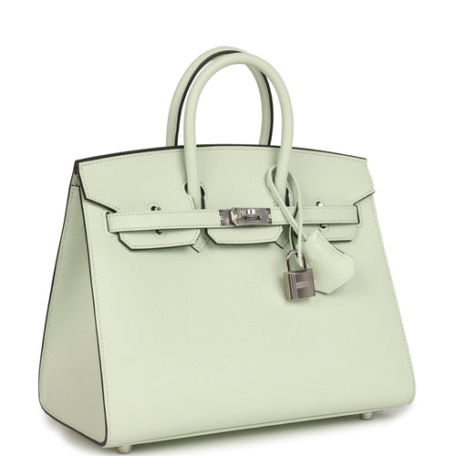 Hermes Birkin Sellier 25 Vert Fizz Epsom Palladium Hardware