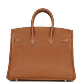 Pre-owned Hermes Birkin 25 Gold Togo Palladium Hardware