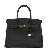 Pre-owned Hermes Birkin 30 Black Togo Gold Hardware - Thumbnail View 1
