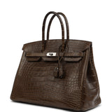 Pre-owned Hermes Birkin 35 Gris Elephant Matte Alligator Palladium Hardware - Thumbnail View 5
