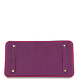 Pre-owned Hermes Special Order (HSS) Birkin 35 Rose Tyrien and Violet Epsom Gold Hardware