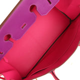 Pre-owned Hermes Special Order (HSS) Birkin 35 Rose Tyrien and Violet Epsom Gold Hardware