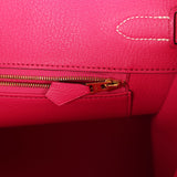 Pre-owned Hermes Special Order (HSS) Birkin 35 Rose Tyrien and Violet Epsom Gold Hardware