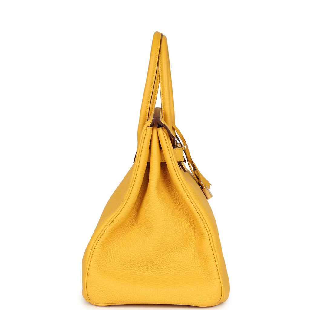 Pre-owned Hermes Birkin 35 Soleil Togo Gold Hardware