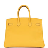Pre-owned Hermes Birkin 35 Soleil Togo Gold Hardware - Thumbnail View 4