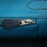 Hermes Birkin 30 Bleu De Prusse Verso Clemence Palladium Hardware - Thumbnail View 8