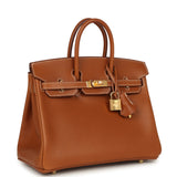 Hermes Birkin 25 Fauve Barenia Gold Hardware