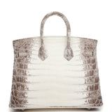 Hermes Birkin 25 Himalaya Niloticus Crocodile Palladium Hardware