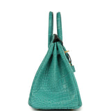 Hermes Birkin 25 Bleu Paon Matte Alligator Gold Hardware