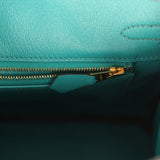 Hermes Birkin 25 Bleu Paon Matte Alligator Gold Hardware