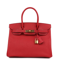 Hermes Special Order (HSS) Birkin 30 Rouge Casaque Epsom Gold Hardware