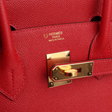 Hermes Special Order (HSS) Birkin 30 Rouge Casaque Epsom Gold Hardware