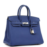 Pre-owned Hermes Birkin 25 Bleu Electric Togo Palladium Hardware