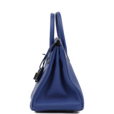 Pre-owned Hermes Birkin 25 Bleu Electric Togo Palladium Hardware