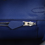 Pre-owned Hermes Birkin 25 Bleu Electric Togo Palladium Hardware