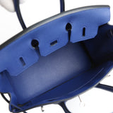 Pre-owned Hermes Birkin 25 Bleu Electric Togo Palladium Hardware