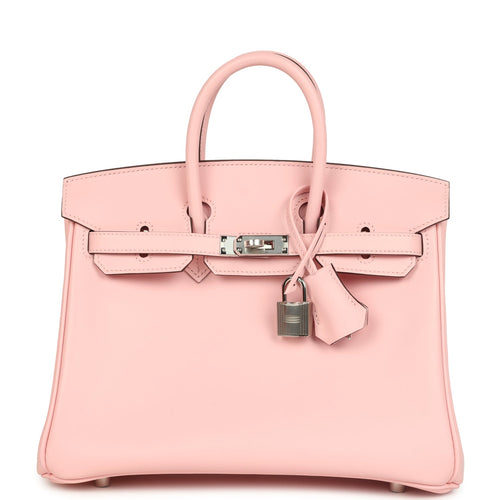 Pre-owned Hermes Birkin 25 Rose Sakura Jonathan Palladium Hardware