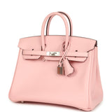 Pre-owned Hermes Birkin 25 Rose Sakura Jonathan Palladium Hardware