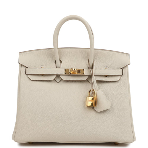 Hermes Birkin 25 Craie Togo Gold Hardware