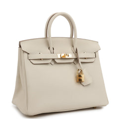 Hermes Birkin 25 Craie Togo Gold Hardware