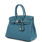 Pre-owned Hermes Birkin 30 Blue Jean Togo Palladium Hardware - Thumbnail View 5