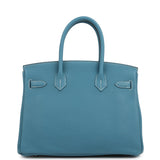 Pre-owned Hermes Birkin 30 Blue Jean Togo Palladium Hardware - Thumbnail View 4