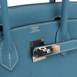 Pre-owned Hermes Birkin 30 Blue Jean Togo Palladium Hardware - Thumbnail View 7