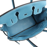 Pre-owned Hermes Birkin 30 Blue Jean Togo Palladium Hardware - Thumbnail View 9