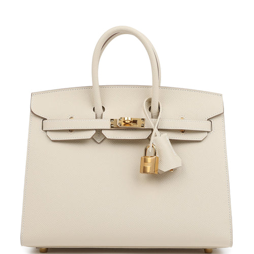 Hermes Birkin Sellier 25 Craie Epsom Gold Hardware
