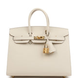 Hermes Birkin Sellier 25 Craie Epsom Gold Hardware - Thumbnail View 1