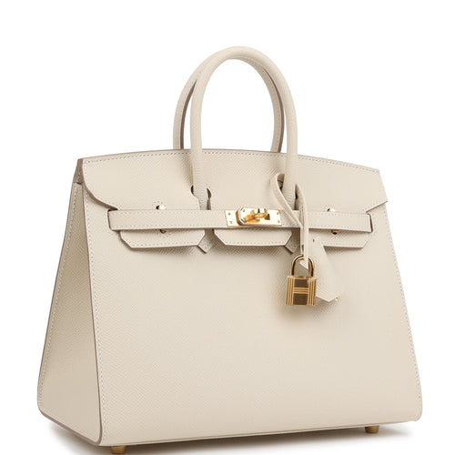 Hermes Birkin Sellier 25 Craie Epsom Gold Hardware