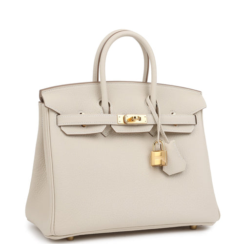 Hermes Birkin 25 Craie Togo Gold Hardware