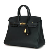 Pre-owned Hermes Birkin 25 Vert Rousseau Togo Gold Hardware
