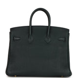 Pre-owned Hermes Birkin 25 Vert Rousseau Togo Gold Hardware