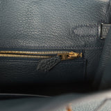 Pre-owned Hermes Birkin 25 Vert Rousseau Togo Gold Hardware