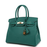 Pre-owned Hermes Birkin 30 Malachite Epsom Gold Hardware - Thumbnail View 5