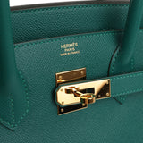 Pre-owned Hermes Birkin 30 Malachite Epsom Gold Hardware - Thumbnail View 7