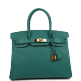 Pre-owned Hermes Birkin 30 Malachite Epsom Gold Hardware - Thumbnail View 1
