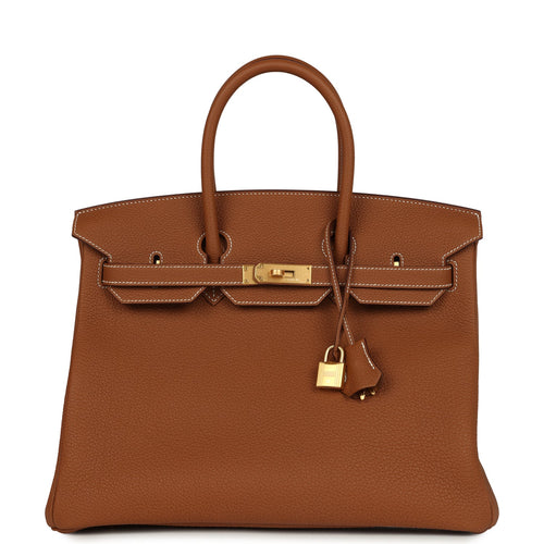 Hermes Birkin 35 Gold Togo Brushed Gold Hardware