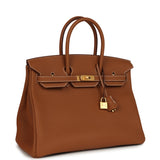 Hermes Birkin 35 Gold Togo Brushed Gold Hardware