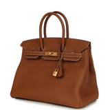 Hermes Birkin 35 Gold Togo Brushed Gold Hardware