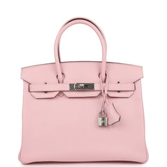 Pre-owned Hermes Special Order (HSS) Birkin 30 Rose Sakura Verso Chèvre Palladium Hardware