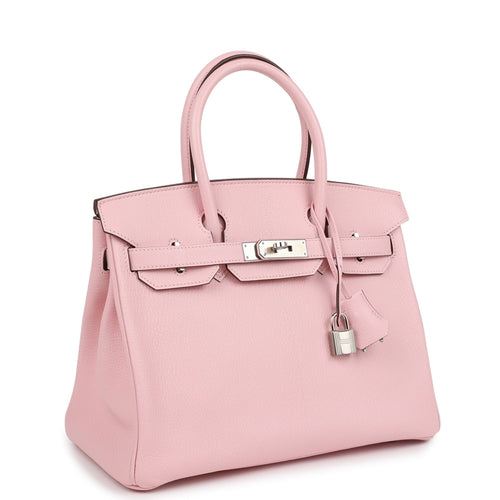 Pre-owned Hermes Special Order (HSS) Birkin 30 Rose Sakura Verso Chèvre Palladium Hardware