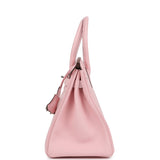 Pre-owned Hermes Special Order (HSS) Birkin 30 Rose Sakura Verso Chèvre Palladium Hardware
