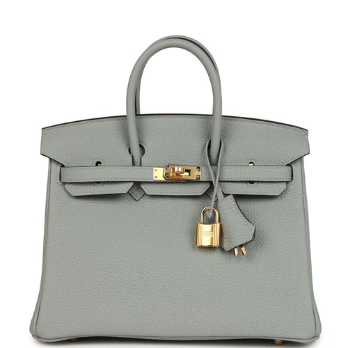 Hermes Birkin 25 Bleu Glacier Togo Gold Hardware